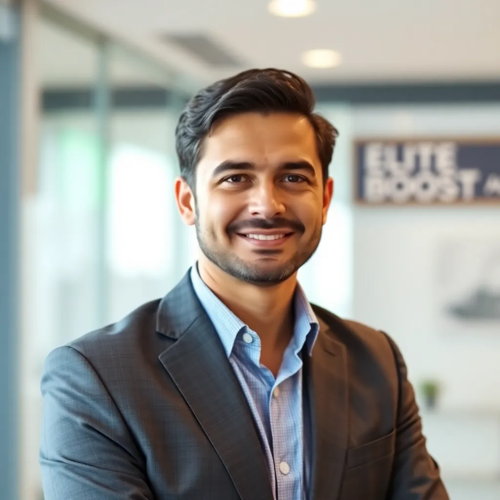 Founder of CareerBoost Austria in a professional setting